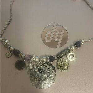 Vintage bib necklace with various charms different colors very pretty